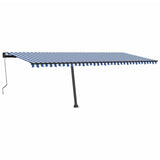 Vidaxl Luifel Automatik mit LED- und Windsensor 600x300 cm blau weiß