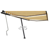 Vidaxl luifel manuell ausziehbar mit LED 400x350 cm gelb und weiß