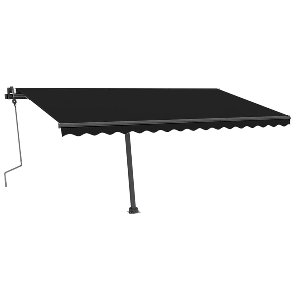 Vidaxl luifel manuell erweiterbar mit LED 400x350 cm Anthrazitfarbe