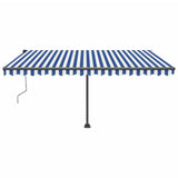 Vidaxl Luifel Automatik mit LED- und Windsensor 400x350 cm blau weiß