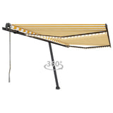 Vidaxl Luifel Automatik mit LED- und Windsensor 400x350 cm gelb und weiß