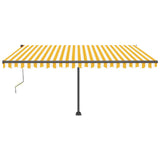 Vidaxl Luifel Automatik mit LED- und Windsensor 400x350 cm gelb und weiß