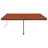 Vidaxl Luifel Automatik mit LED -Windsensor 400x350 cm Orange Braun