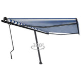 Vidaxl Laifel löst manuell 450 x 350 cm blau und weiß