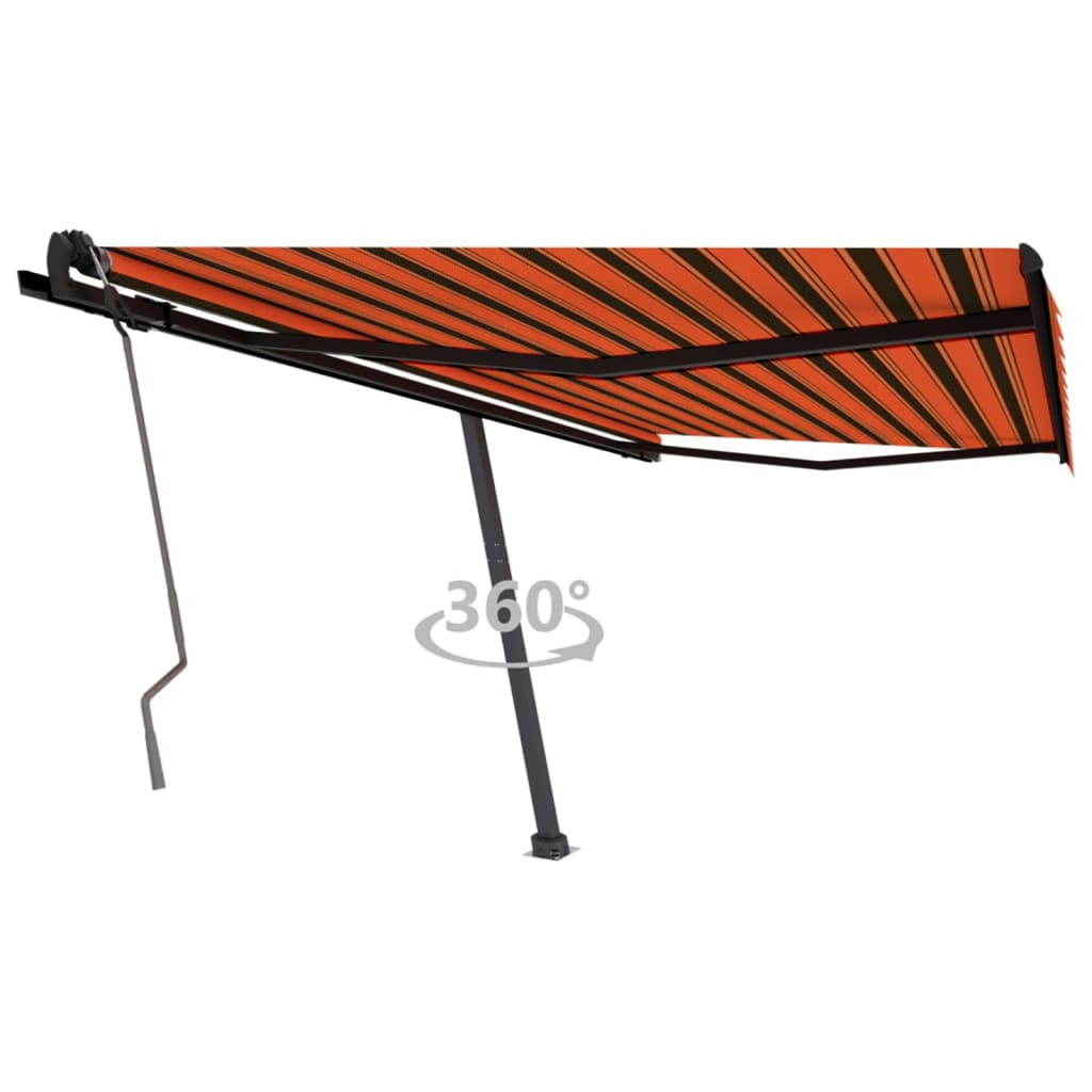 Vidaxl luifel distanziert manuell erstreckt sich 450 x 350 cm orange Braun