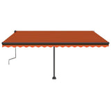 Vidaxl luifel distanziert manuell erstreckt sich 450 x 350 cm orange Braun