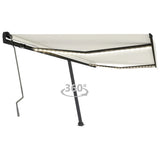 Vidaxl Luifel mit LED 450x350 cm cremefarbener Colored manuell ausziehbar