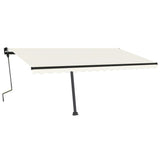 Vidaxl Luifel mit LED 450x350 cm cremefarbener Colored manuell ausziehbar