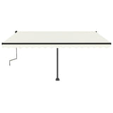 Vidaxl Luifel mit LED 450x350 cm cremefarbener Colored manuell ausziehbar