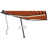 Vidaxl Luifel manuell ausziehbar mit LED 450x350 cm Orange und Braun