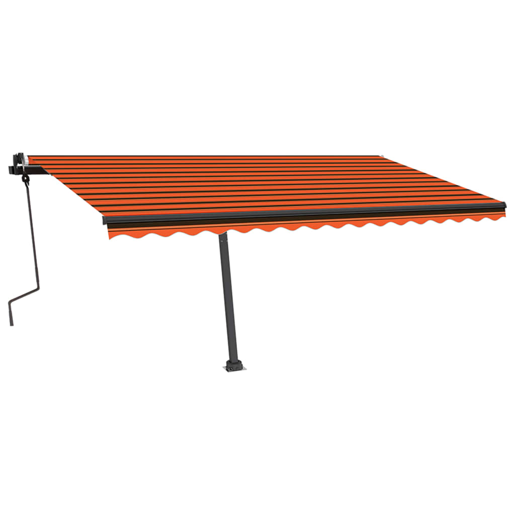 Vidaxl Luifel manuell ausziehbar mit LED 450x350 cm Orange und Braun