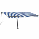 Vidaxl Luifel Automatik mit LED- und Windsensor 450x350 cm blau weiß