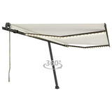 Vidaxl Luifel Automatik mit LED- und Windsensor 450x350 cm Creme Farbe