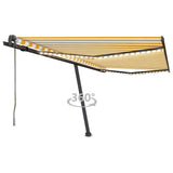 Vidaxl Luifel Automatik mit LED- und Windsensor 450x350 cm Gelb weiß