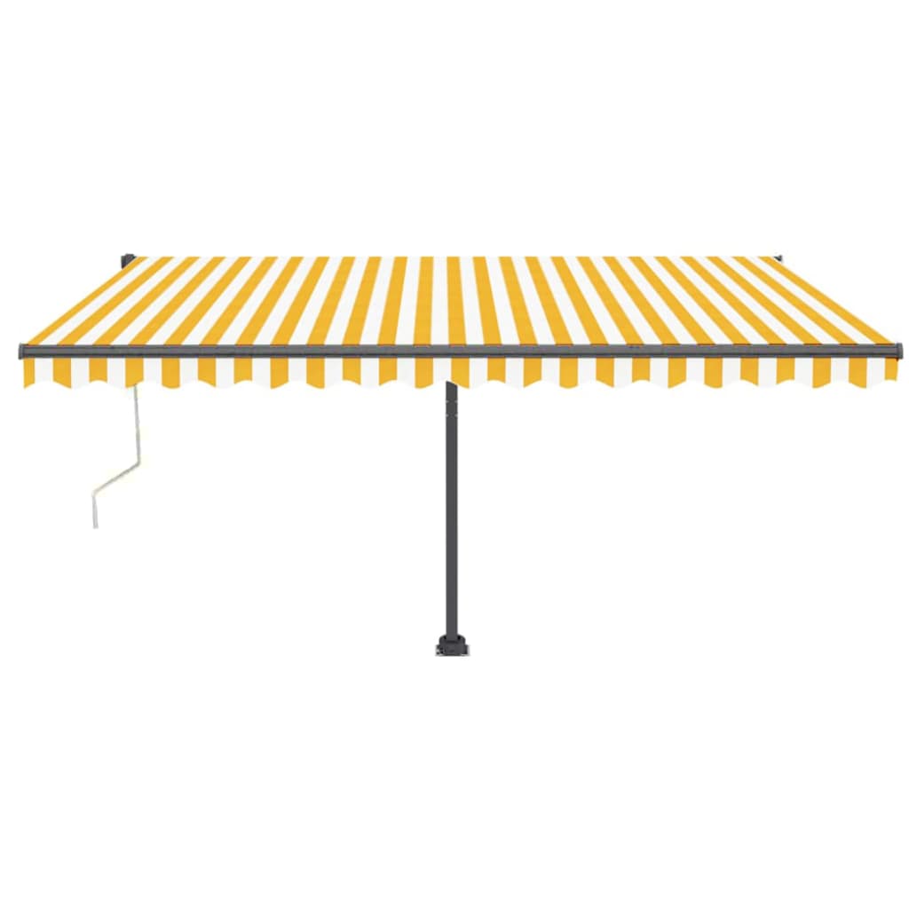 Vidaxl Luifel Automatik mit LED- und Windsensor 450x350 cm Gelb weiß