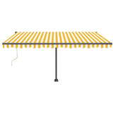 Vidaxl Luifel Automatik mit LED- und Windsensor 450x350 cm Gelb weiß
