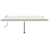 Vidaxl luifel distanziert manuell erstreckt sich 500x350 cm cremefarben.