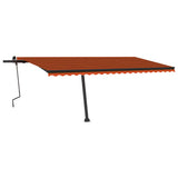 Vidaxl Luifel manuell ausziehbar mit LED 500x350 cm Orange und Braun