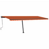 Vidaxl Luifel manuell ausziehbar mit LED 600x350 cm Orange und Braun
