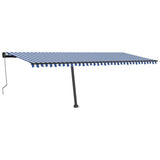 Vidaxl Luifel Automatik mit LED- und Windsensor 600x350 cm blau weiß