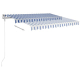 Vidaxl Luifel manuell ausziehbar mit LED 3x2,5 m blau und weiß