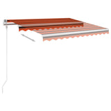Vidaxl Luifel mit LED 3x2,5 M orange und braun manuell ausziehbar