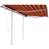 Vidaxl luifel exponierbar mit Posts 3x2,5 M Orange Braun