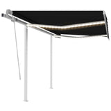 Vidaxl luifel manuell ausziehbar mit LED 3,5x2,5 M Anthrazit -Colored