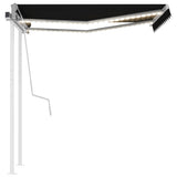 Vidaxl luifel manuell ausziehbar mit LED 3,5x2,5 M Anthrazit -Colored