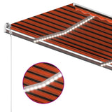 Vidaxl Luifel manuell ausziehbar mit LED 3,5x2,5 M orange und braun