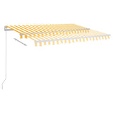 Vidaxl Luifel Automatik mit LED- und Windsensor 3,5x2,5 m gelb und weiß