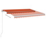 Vidaxl Luifel Automatik mit LED- und Windsensor 3,5x2,5 M Orange Braun