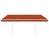 Vidaxl luifel mit den Posts 4x3 m orange und braun manuell ausziehbar