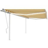 Vidaxl luifel manuell ausziehbar mit LED 4x3 m gelb und weiß