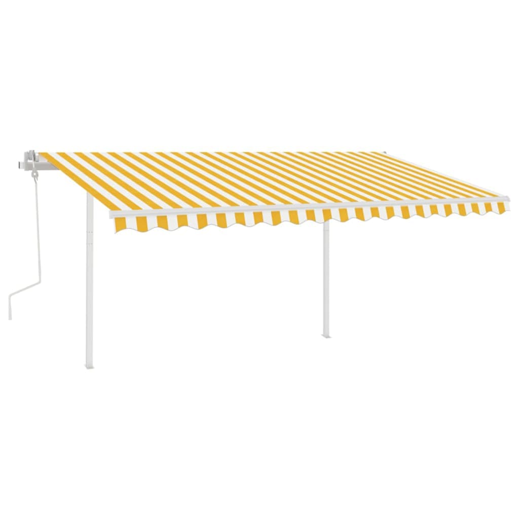 Vidaxl luifel manuell ausziehbar mit LED 4x3 m gelb und weiß