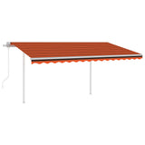 Vidaxl Luifel exponierbar mit Posts 4x3 M orange und braun