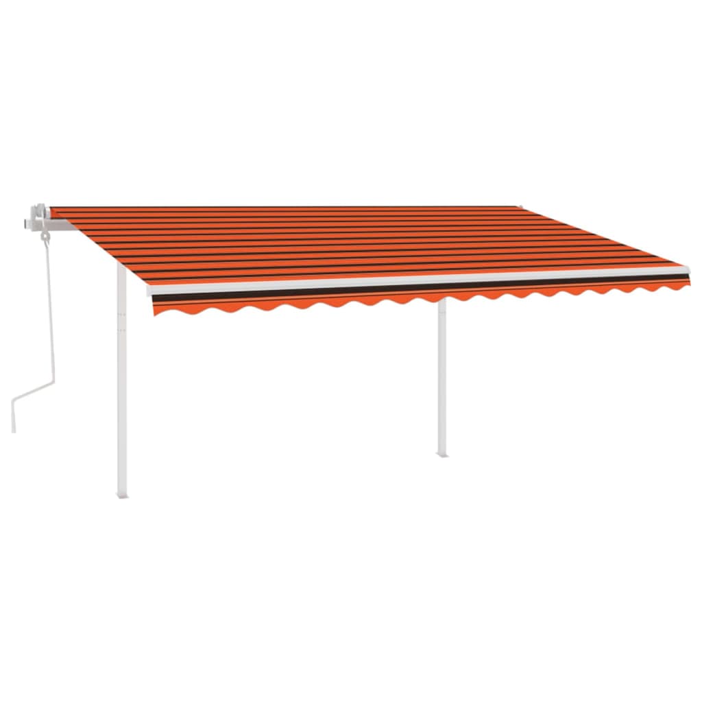 Vidaxl Luifel manuell ausziehbar mit LED 4,5x3 M orange und braun