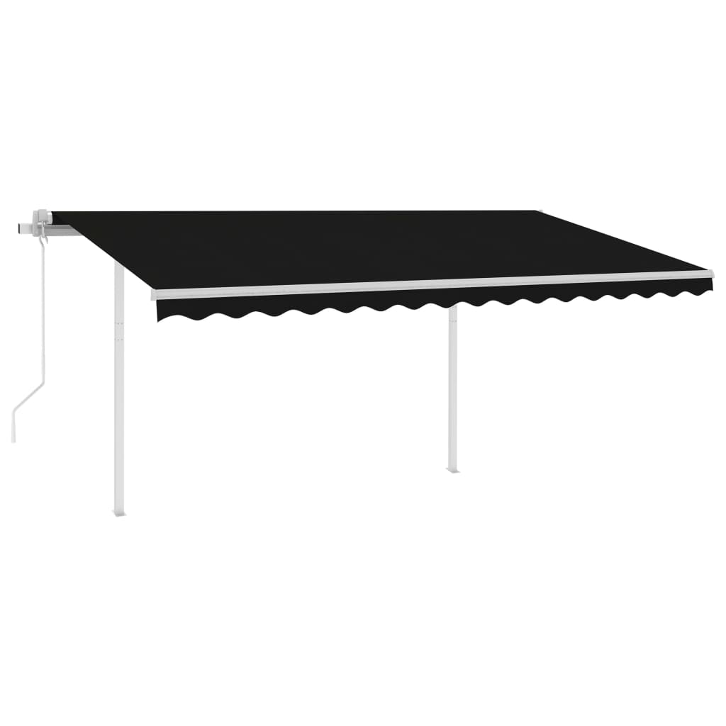 Vidaxl Luifel Automatik mit LED- und Windsensor 4,5x3 m Anthrazitfarbe