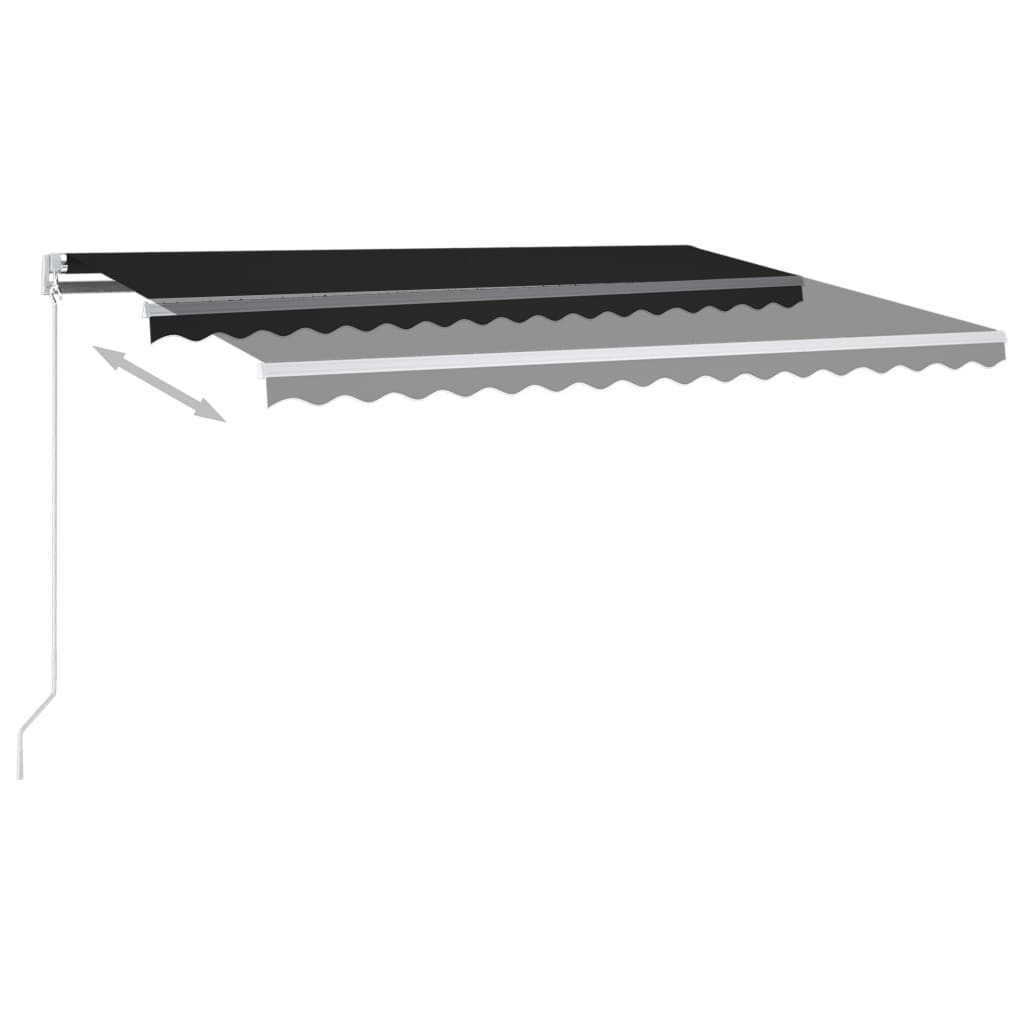 Vidaxl Luifel Automatik mit LED- und Windsensor 4,5x3 m Anthrazitfarbe