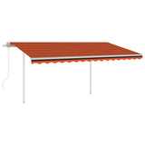 Vidaxl Luifel Automatik mit LED- und Windsensor 4,5x3 M Orange Braun