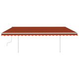 Vidaxl Luifel mit LED 5x3 M orange und braun manuell ausziehbar