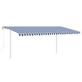 Vidaxl Luifel Automatik mit LED- und Windsensor 5x3 m blau und weiß