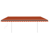 Vidaxl Luifel Automatik mit LED- und Windsensor 5x3 m orange und braun