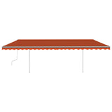 Vidaxl luifel manuell ausziehbar mit den Pfosten 6x3 m orange und braun