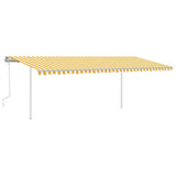 Vidaxl luifel manuell ausziehbar mit LED 6x3 m gelb und weiß
