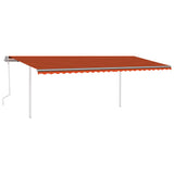 Vidaxl luifel mit LED 6x3 m orange und braun manuell ausziehbar
