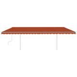 Vidaxl luifel mit LED 6x3 m orange und braun manuell ausziehbar
