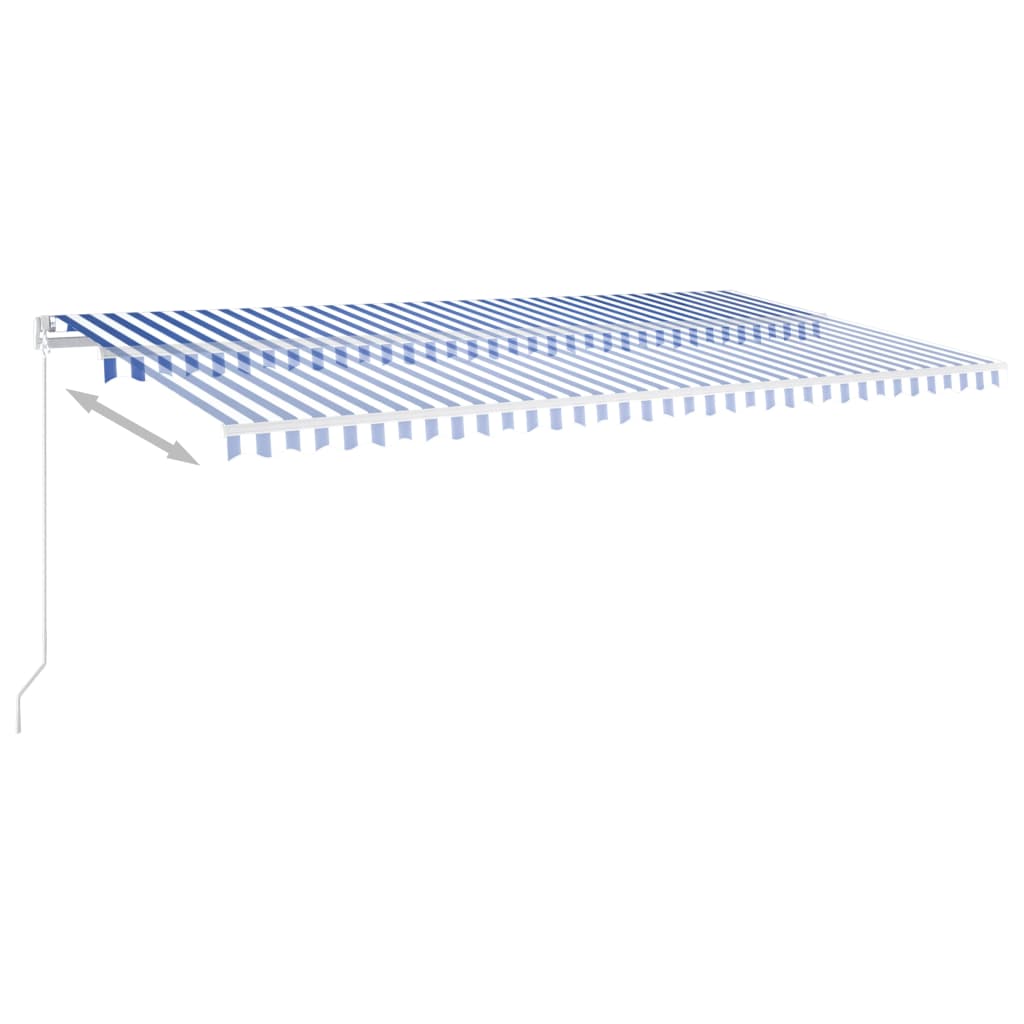 Vidaxl Luifel Automatik mit LED- und Windsensor 6x3 m blau und weiß