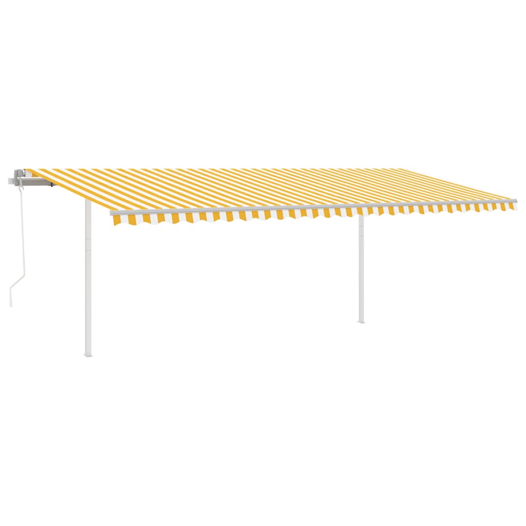 Vidaxl Luifel Automatik mit LED- und Windsensor 6x3 m gelb und weiß