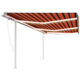 Vidaxl Luifel Automatik mit LED- und Windsensor 6x3 m orange und braun